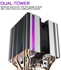 Cpu Air Cooler 6 Heat Pipes Twin-Tower Heatsink With 90Mm