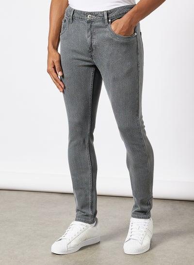 Men's Solid Jeans Grey