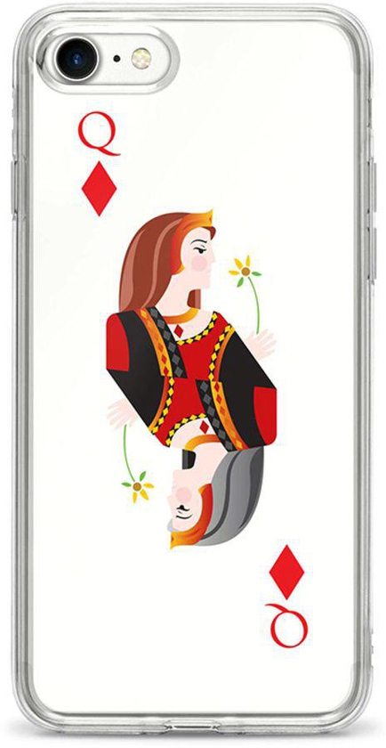 Protective Case Cover For Apple iPhone 8 Queen Of Diamonds Full Print