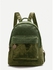 SheIn Green Contrast External Pocket Velvet Backpack