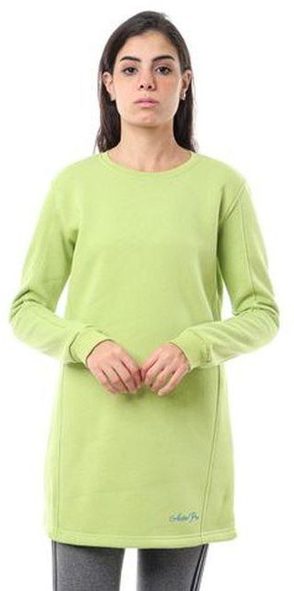 Activ Apple Green Long Sleeve Solid Sweatshirt