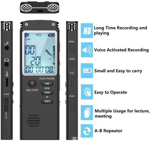 Generic 8G Rechargeable Digital Voice Recorder Audio MP3