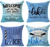 Set Of 4 Words Welcome To The Lake House Restores The Soul Go Jump In The Lake Cotton Linen Decorative Home Cotton Multicolour