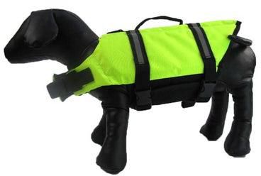 ملابس سباحة بنمط جاكيت للحيوانات الأليفة تُستخدم كسترة سلامة للكلاب أخضر M