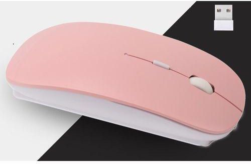 Generic HMTOP 2.4G Wireless Mouse Rechargeable Bluetooth Mice for Dell/Hp/Lenovo Ideapad 710s/Acer/Asus Silent Mouse with 3 DPI for PC/Laptop(Pink)