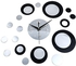 Generic Creative Round DIY Mirror Wall Clock Stickers Home Decor-BLACK