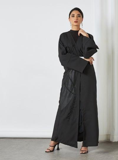 Embellished Pattern Abaya Black