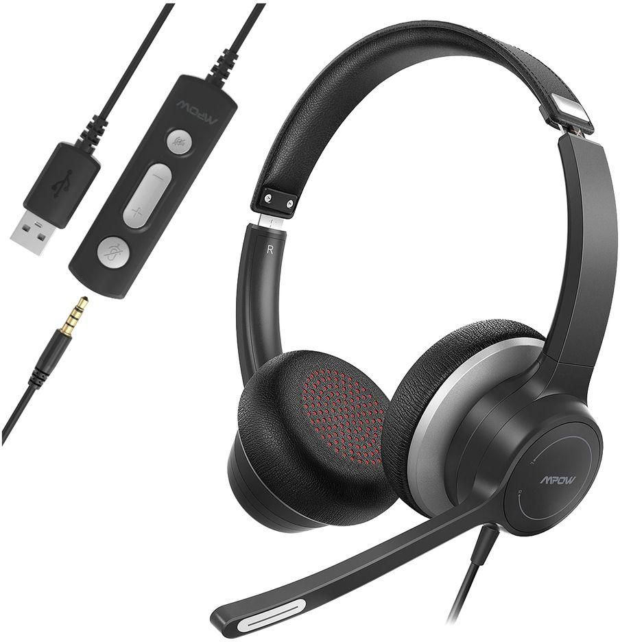 Mpow Hc6 Business Wired Headset Black