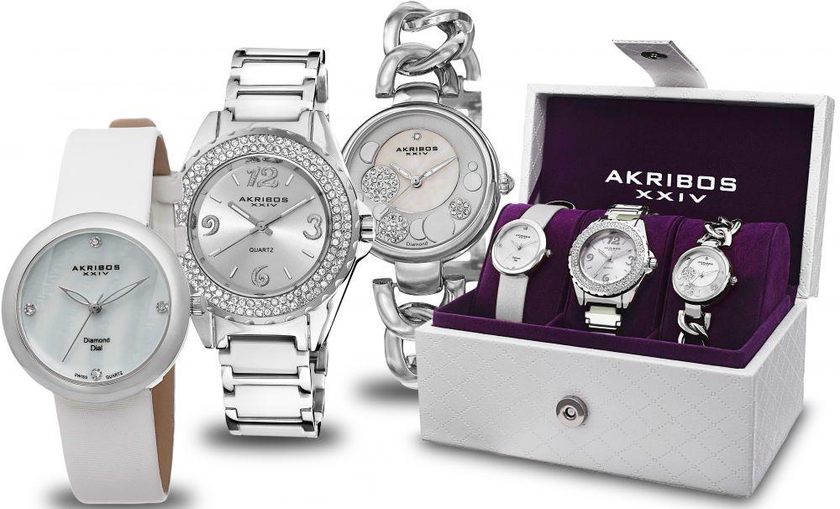 Akribos XXIV Women's 3 Watch Gift Set - AK766SS