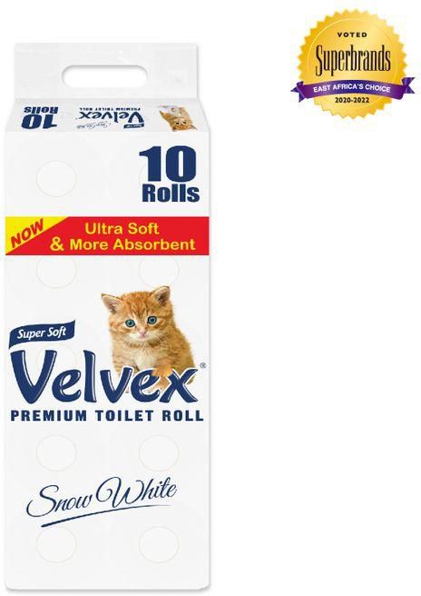 Velvex Toilet Paper White 10 Pack Unwrapped