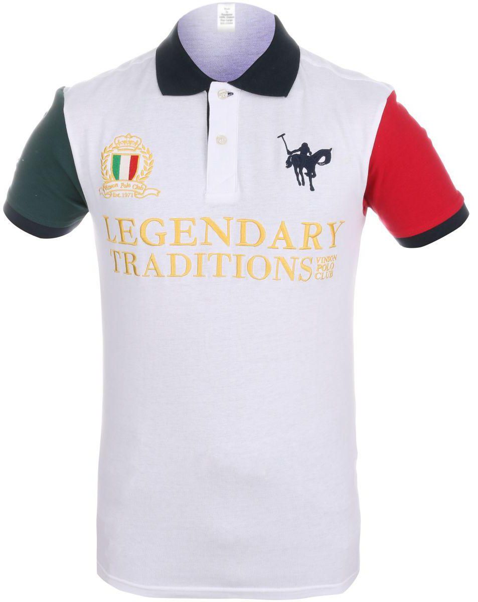 Vinson Polo Club Polo T-Shirt For Men , Size  L , White