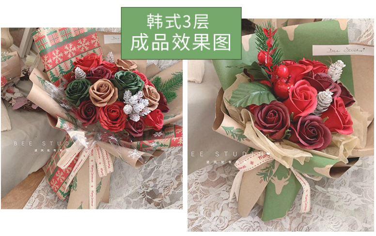 Lsthometrading 1pc 3 layer 5cm Red Rose Soap Flower Romantic Wedding Party Gift Handmade Flower Petals real touch flowers
