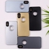 Iphone XS Max - Metallic Color Silicone Cover With Camera Lens Protector - Black