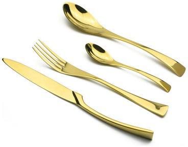 4 Piece Cutlery Set Gold 16.5cm