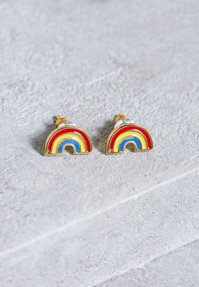 Enamel Rainbow Stud Earrings