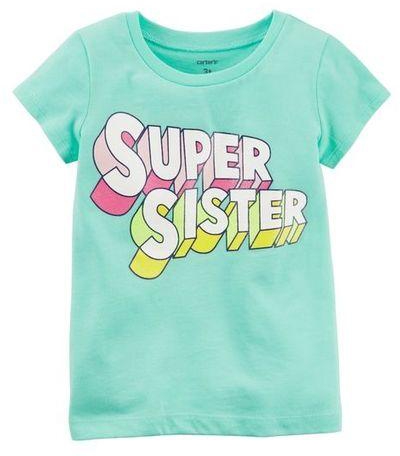 Carter's Super Sister Graphic Top- Mint Green