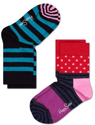 Happy Socks Two Pack Dot and Stripe Socks 2-4 Years