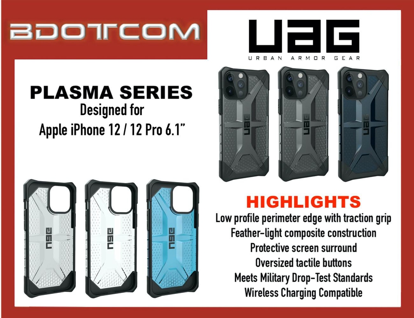 Original UAG Plasma Series Protective Cover Case for Apple iPhone 12 / 12 Pro 6.1"