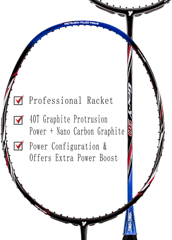 YANG YANG Power Cofiguration Gen-Y 90 (Unstrung) Professional Heavy Head 40T Protrusion + Nano Carbon Badminton Racket Racquet 羽球拍
