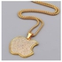 Fashion Men's Stony Pendant And Necklace - Gold