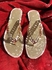 Sandal Gold With Glitter And Plexus Shape - Gold Slippers For Women