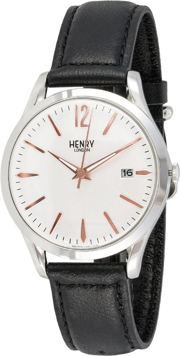 Henry London Unisex Silver Dial Leather Band Watch - HL39-S-0005