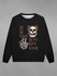 Gothic Skull Skeleton Hand Rose Flower Letters Print Pullover Valentines Sweatshirt For Men - 6xl