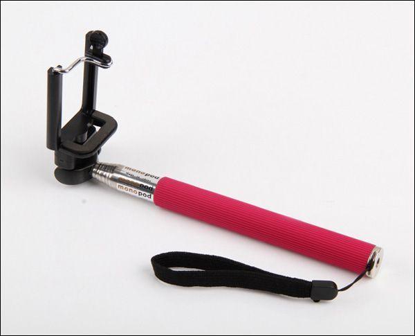 Extendable Handheld Stick Selfie Monopod For Iphone Samsung HTC Phone Camera Pink