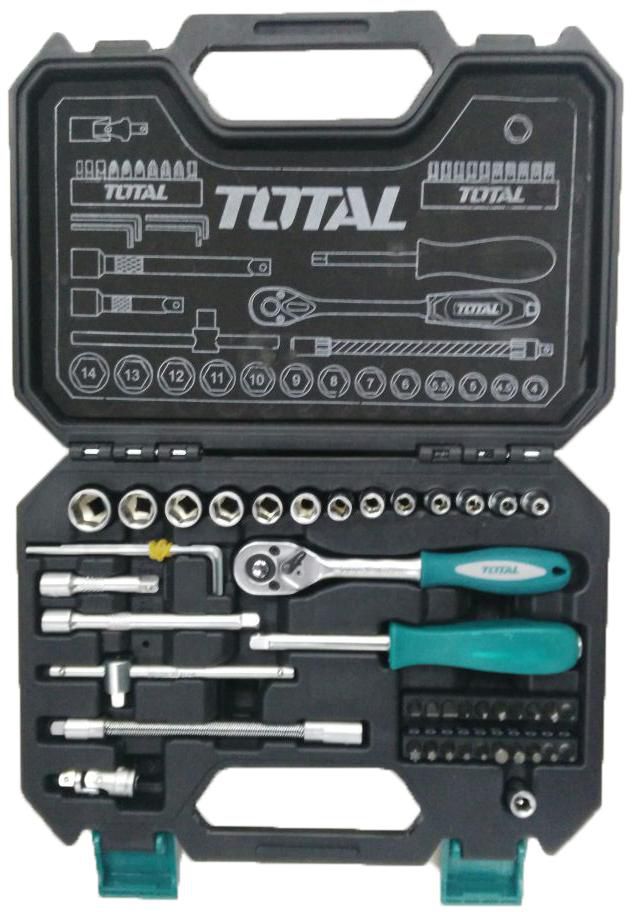 Total Tools 45 Pieces 1/4 Inch Socket Set