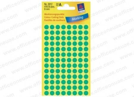 Avery Marking Labels, Dots,  8 mm, Green, 416/pack
