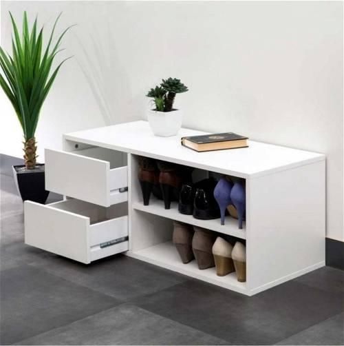 Shoe Cabinet, 80 cm, White - ASHO10