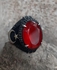 Stone Silver Ring- 925 Sterling Silver Ring Crowned With Red Zircon