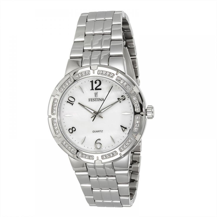 Festina Women's White Dial Stainless Steel Band Watch - F16703-1