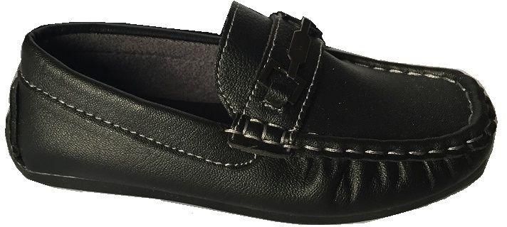 حذاء جلد أسود للأولاد ‫(مقاس 28 ، sh57)