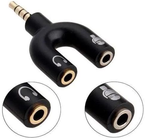 Stereo Audio Male To 2 Female Headphone Splitter Cable Adapter - 3.5mm - 2 Pieces 
