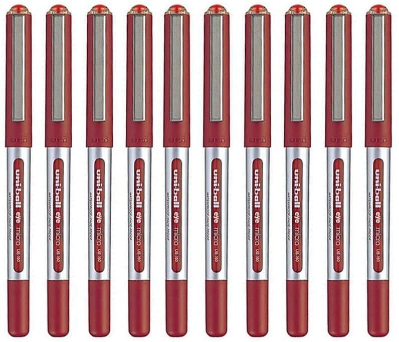 Generic Uni-Ball Eye Micro Ub-150 Gel Ink Pen, 0.5 mm, 10 Pcs, Uni Mitsubishi Pencil (Red)