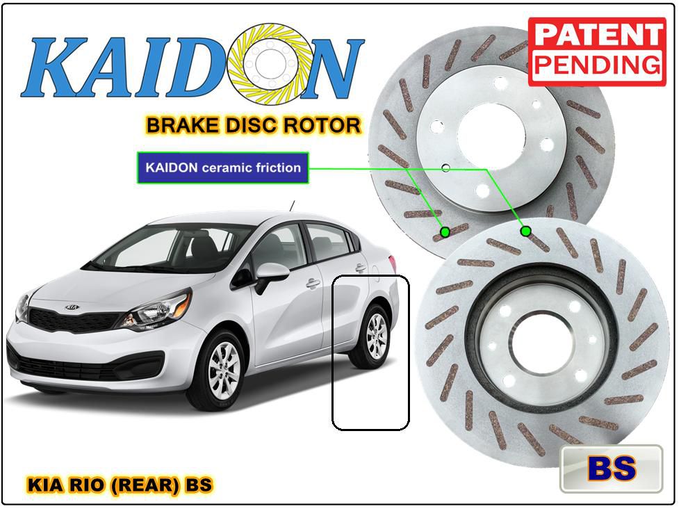 Kaidon-Brake KIA RIO Disc Brake Rotor (REAR) Type "BS" Spec