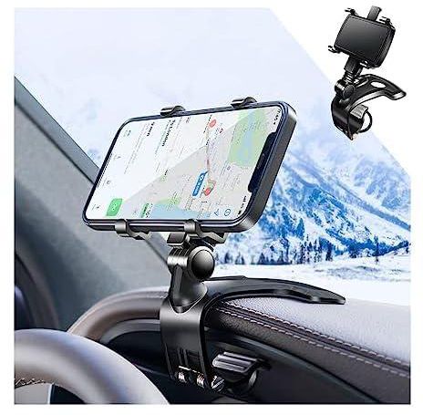 Adjustable Phone Mount for Car, 1400 Degree Rotation Dashboard Cell Phone Holder, Mobile Clip Stand for 3 to 7 inches Smartphones, Compatible with iPhone 13 Pro,13 Pro Max,13,13 min, Galaxy S10+