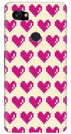 Protective Case Cover For Google Pixel 2 XL Pixel Hearts