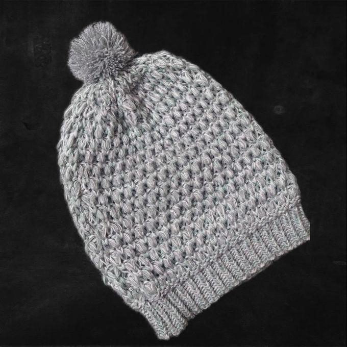 Handmade Crochet Ice Cap For Women, Mixed Colour Grey