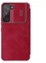 Qin Pro Series Flip Leather case for Samsung S22 With ( CamShield Slide Camera Protection ) - Red