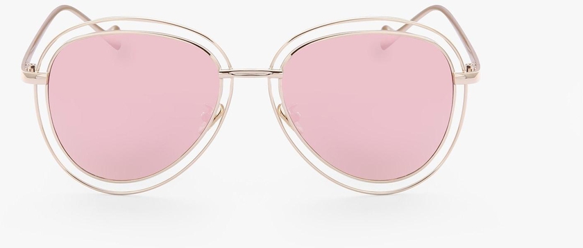 Pink Aviator Frame Sunglasses
