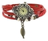 Ladies Red leather Bracelet watch