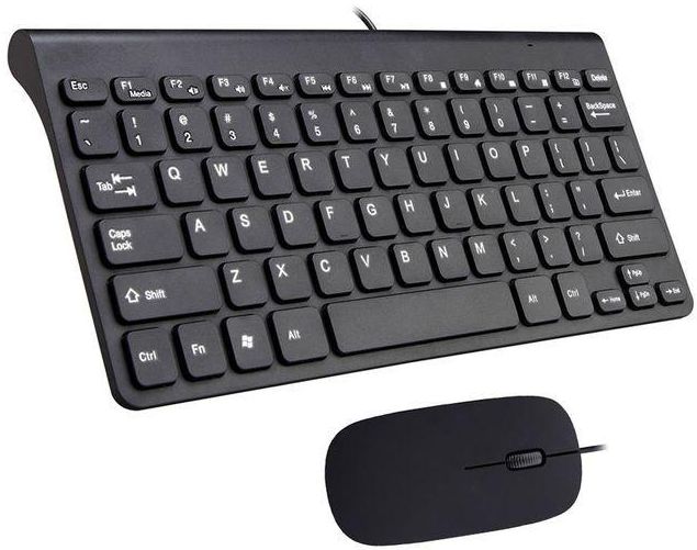 78 Keys Membrane Keyboard Mouse Combo USB Connection Black