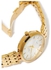 ساعة يد كوارتز بعقارب وسوار معدني طراز RE073B - مقاس 32 مم - لون ذهبي للنساء
