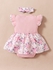 Catpapa 0-18Months Baby Girl Fly Sleeve Bodysuit Floral Skirt Design Gift Headband
