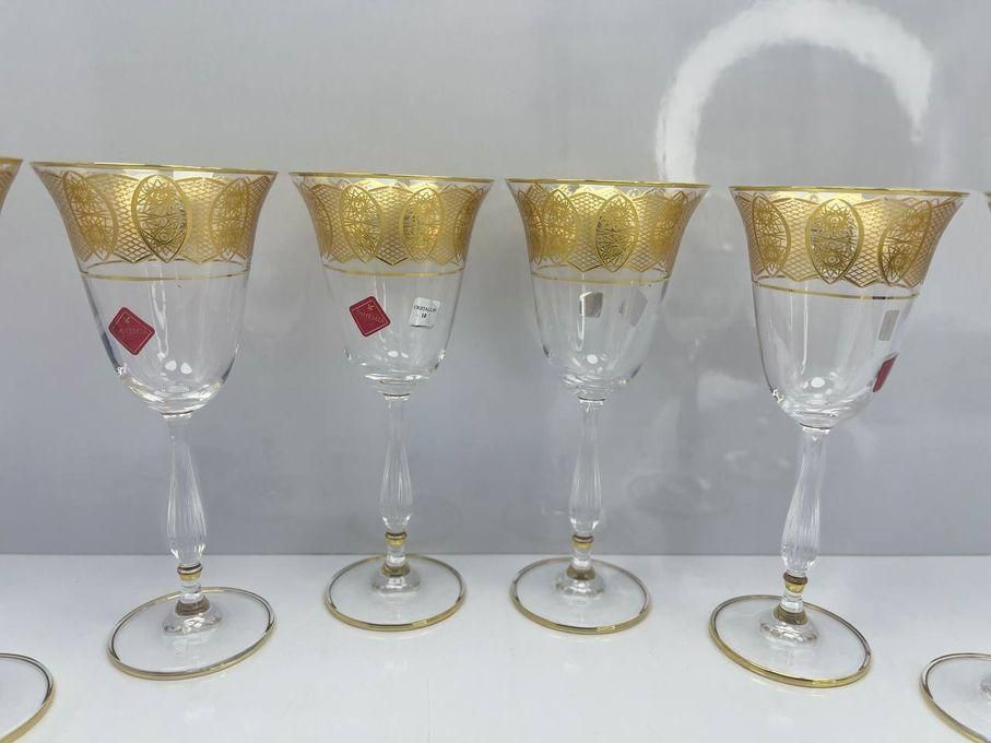 Bohemian Cups Set, Golden Restaurant, 6 Pieces, High Quality Material