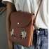 Neworldline Women Messenger Bags Embroidery Crossbody Shoulder Bags Handbag Small Body Bags- Khaki