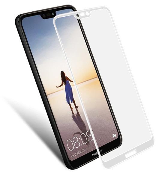 Bdotcom Full Covered Tempered Glass Screen Protector for Huawei P20 Lite (White)