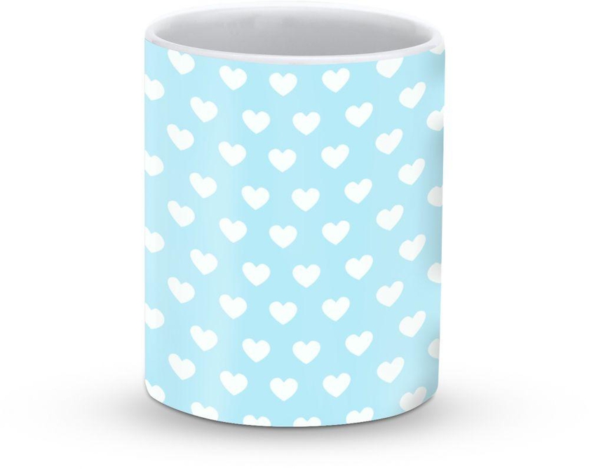Stylizedd Mug - Premium 11oz Ceramic Designer Mug- Baby Blue Hearts